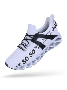 APRILSPRING Mens Athletic Shoes Running Walking Blade Tennis Sneakers - 白色 - 查看 2