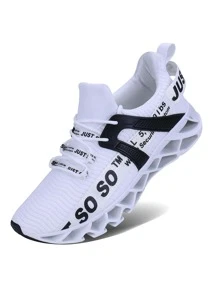 APRILSPRING Mens Athletic Shoes Running Walking Blade Tennis Sneakers - 白色 - 查看 3