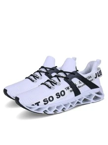 APRILSPRING Mens Athletic Shoes Running Walking Blade Tennis Sneakers - 白色 - 查看 5