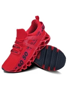 APRILSPRING Mens Athletic Shoes Running Walking Blade Tennis Sneakers - Burgundy - View 2