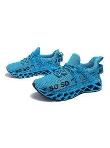 APRILSPRING Mens Sneakers Breathable Mesh Running Shoes  Casual Athletic Walking Shoes Men Outdoor Sneakers - 寶藍色 - 查看 2