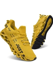 APRILSPRING Mens Athletic Shoes Running Walking Blade Tennis Sneakers - 黃色 - 查看 5