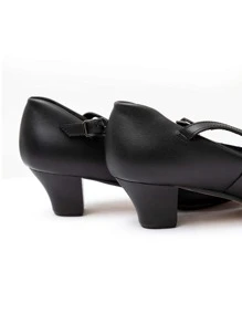 Dynadans PU Leather Ankle Strap Character Shoe 1.55'' Dance Shoes for Women - màu đen - Xem 7