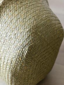 1pc Tassel Decor Desktop Storage Basket - Camel - View 2