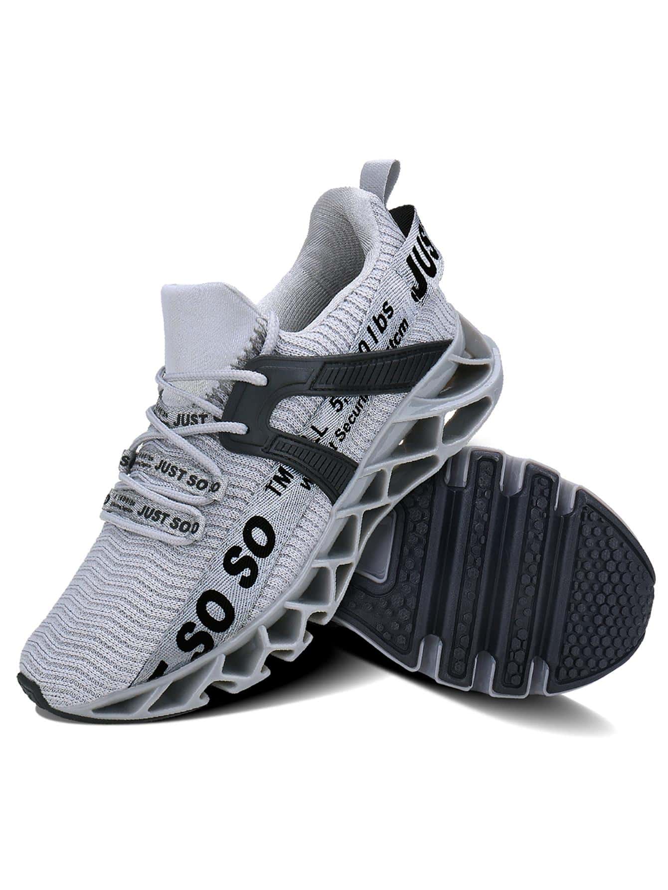 Men's Non Slip Sneakers Running Shoes Tennis Shoes Sports Shoes - Xám - Xem 1