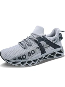 Men's Non Slip Sneakers Running Shoes Tennis Shoes Sports Shoes - Xám - Xem 4