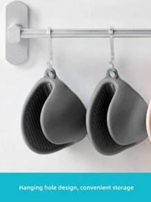 2入組素色矽膠防燙隔熱手套 - 灰色 - 查看 5