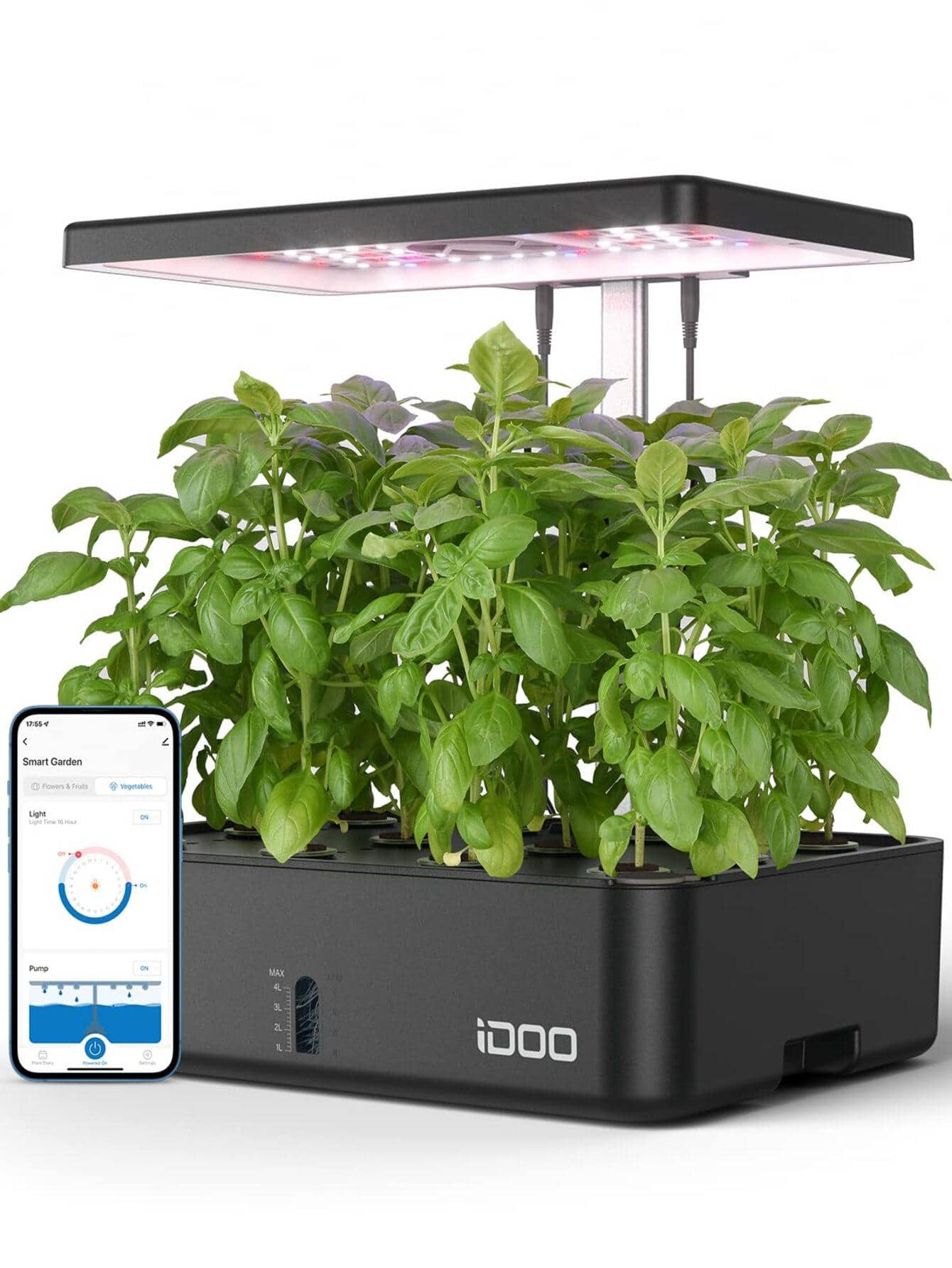 iDOO WiFi 12 Pods Hydroponics Growing System with APP Controlled ...