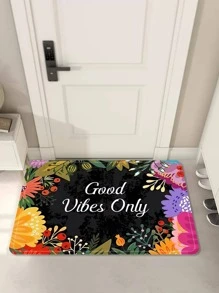 1入組花卉和字母圖案防滑門墊 - 彩色 - 查看 5