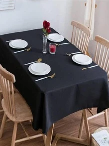 1 Khăn Trải Bàn Nhựa, Khăn Trải Bàn Đồng Màu Tối Giản Cho Gia Đình - màu đen - Xem 1
