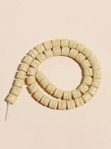 1串波西米亞風熔岩珠，DIY項鍊手鍊製作珠子，手工珠飾配件 - 黃色 - 查看 3