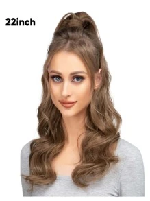 Clip In Long Body Wave Synthetic Hair Extension - Brown - View 1