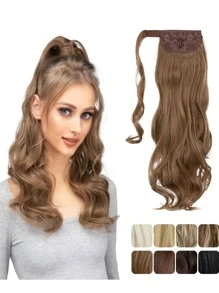 Clip In Long Body Wave Synthetic Hair Extension - Brown - View 7