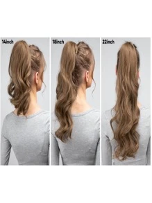 Clip In Long Body Wave Synthetic Hair Extension - Brown - View 8