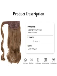 Clip In Long Body Wave Synthetic Hair Extension - Brown - View 9