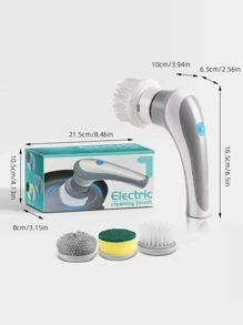 Multi-functional 3 In 1 Electric Rotating Cleaning Brush For Bathroom, Sink, Kitchen, Window And Car Cleaning - Light Grey - View 10