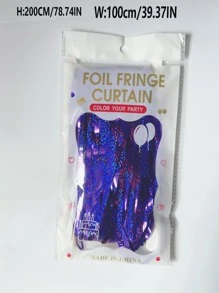 1入組素色派對裝飾流蘇窗簾 - 紫色 - 查看 2