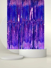 1入組素色派對裝飾流蘇窗簾 - 紫色 - 查看 1