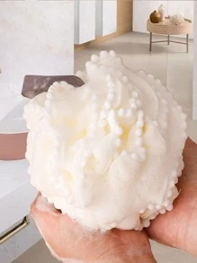 1 件 PE 沐浴泡沫球，简约纯色绒球装饰沐浴丝瓜络，适合浴室返校季