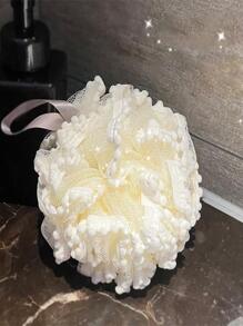 1 件 PE 沐浴泡沫球，简约纯色绒球装饰沐浴丝瓜络，适合浴室返校季