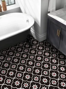 6pcs Flower Pattern Waterproof Floor Sticker Floor Tiles Flooring Floor Tiles Self Adhesive Floor Tiles Peel Stick Living Room Decor Room Decor Home Decor Kitchen - Multicolor - View 4