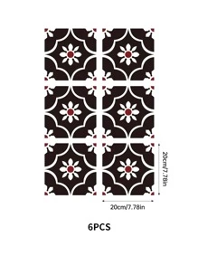 6pcs Flower Pattern Waterproof Floor Sticker Floor Tiles Flooring Floor Tiles Self Adhesive Floor Tiles Peel Stick Living Room Decor Room Decor Home Decor Kitchen - Multicolor - View 7