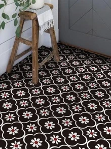 6pcs Flower Pattern Waterproof Floor Sticker Floor Tiles Flooring Floor Tiles Self Adhesive Floor Tiles Peel Stick Living Room Decor Room Decor Home Decor Kitchen - Multicolor - View 1