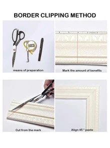 1pc PE Waterproof 3D Wall Edging Strip - White - View 5