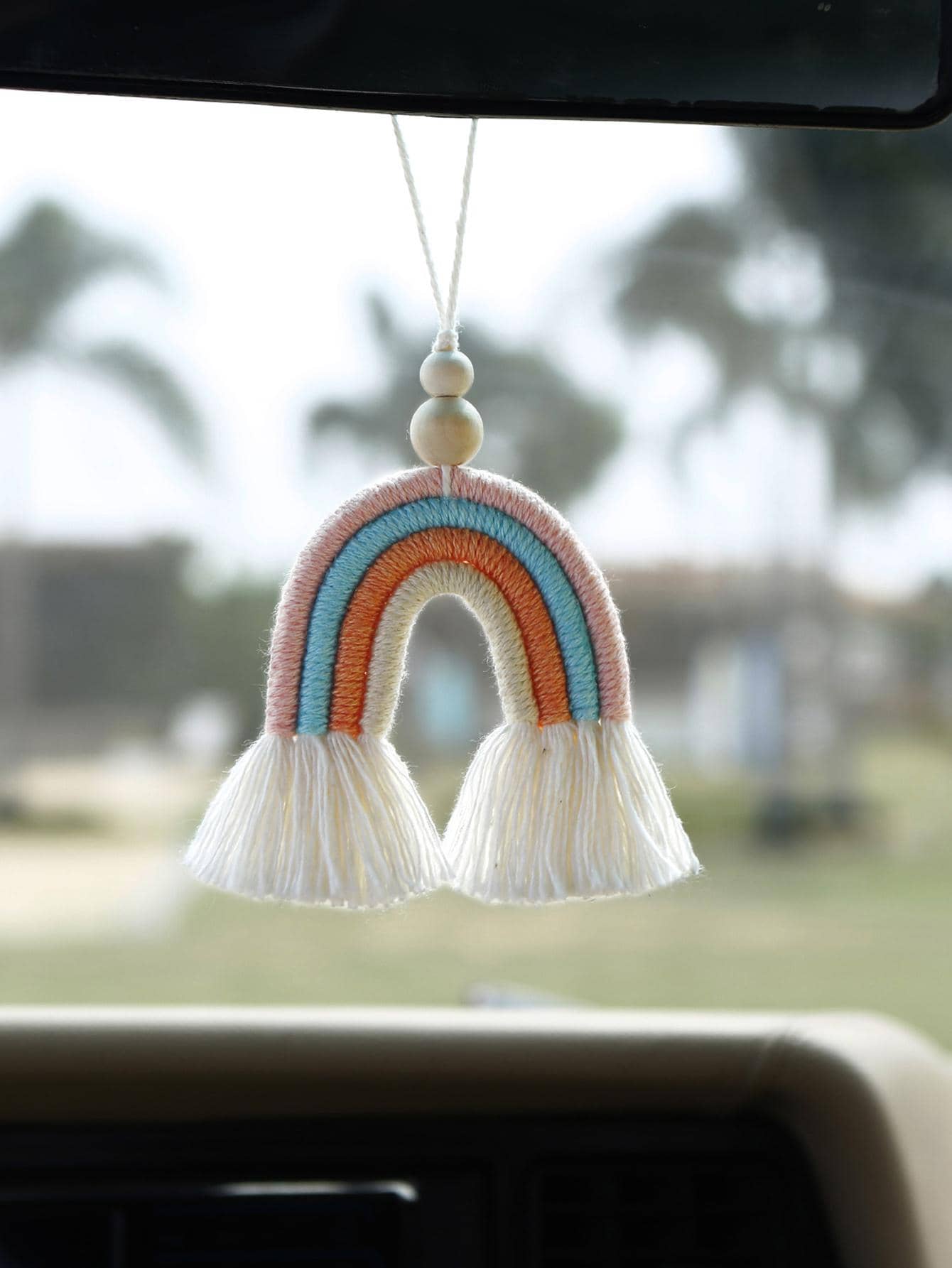 1 pieza Llavero de arcoíris diseño con diseño de fleco - Rosa - Ver 1