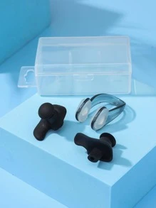 NOVDEARM 1 bộ Bơi lội Silicone Tai phích cắm Và Kẹp mũi Bộ - màu đen - Xem 3