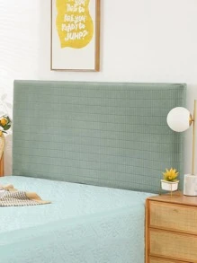 1pc Plain Bed Headboard Cover, Simple Fabric Bedside Cover For Bed - Dark Green - View 1