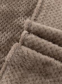 1 chiếc chăn phủ Sherpa Khaki, chăn trải giường bằng vải lông cừu hai mặt, chăn bốn mùa bằng vải sợi nhỏ sang trọng dùng cho giường hoặc ghế sofa (không bao gồm ruy băng và thiệp) - Cà phê nâu - Xem 7