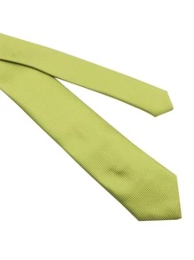 ZONFAZ 1pc Men 6cm Solid Color Small Grid Business Fashion All-Match Slim Polyester Necktie Suitable For Work, Daily Wear And Wedding Celebrations - Green - View 5