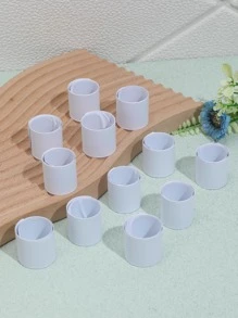 12 chiếc dây đeo cổ tay màu trơn - trắng - Xem 3