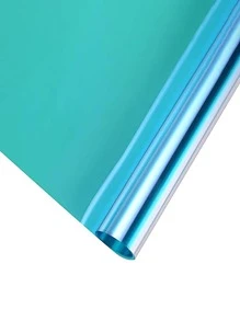 1 pieza Adhesivo de privacidad para ventana azul, adhesivo de ventana de PVC de color liso y sencillo para decoración del hogar - Celeste - Ver 1