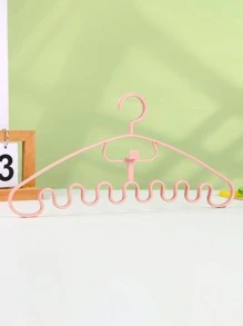 1/3/5/10pcs Plain Color Plastic Clothes Hanger - Pink - View 1