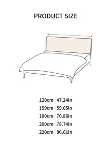 1pc Plain Bed Headboard Cover, Simple Fabric Bedside Cover For Bed - Dark Green - View 5