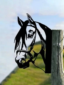 1入組卡通馬形花園裝飾物 - 黑色 - 查看 1