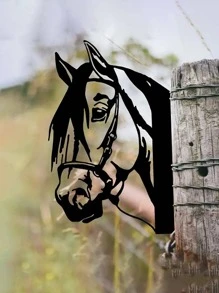 1入組卡通馬形花園裝飾物 - 黑色 - 查看 2