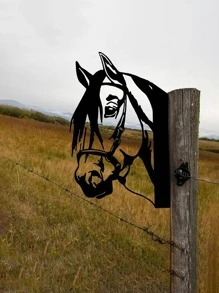 1入組卡通馬形花園裝飾物 - 黑色 - 查看 3