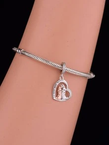 1入組迷人的925純銀兔子吊墜釘珠適用於DIY項鍊,中性情人節婚禮禮品