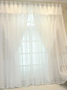 Plain Color Single Panel Curtain, Modern Polyester Double Layer Single Panel Blackout Curtain For Bedroom And Living Room - White - View 10
