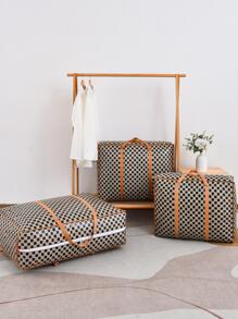 1入組格紋圖案被子收納袋 - 棕色 - 查看 6