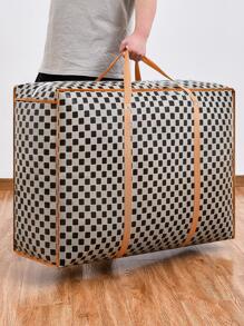 1入組格紋圖案被子收納袋 - 棕色 - 查看 1