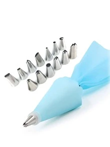 16pcs Piping Nozzle & Pastry Bag Set - Blue - View 1