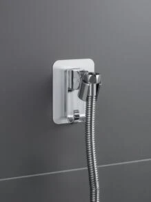 1 件/2 件可调节淋浴喷头支架，浴室配件，无需钻孔，通用 - 銀色 - 查看 3