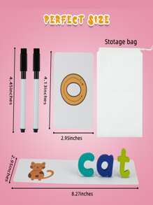 Wooden Matching Letter Game - Spelling Games with Flash Cards - Educational Learning Toys for Toddlers - 彩色 - 查看 2