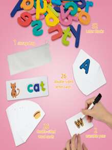 Wooden Matching Letter Game - Spelling Games with Flash Cards - Educational Learning Toys for Toddlers - 彩色 - 查看 3