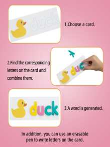 Wooden Matching Letter Game - Spelling Games with Flash Cards - Educational Learning Toys for Toddlers - 彩色 - 查看 5