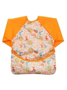 Bebé 1 pieza Babero poliéster zorro & con estampado de pavo real - Multicolor - Ver 1